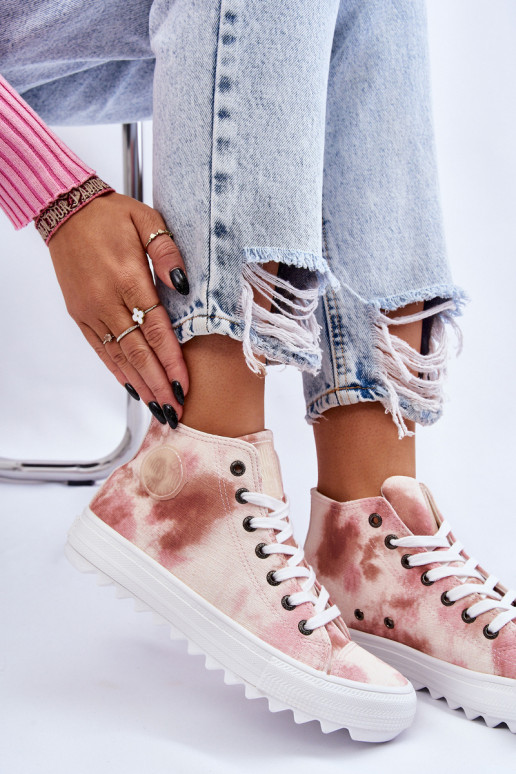 Sapatos casuais Big Star LL274048 bege-rosa