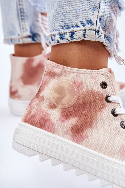 Sapatos casuais Big Star LL274048 bege-rosa Sapatos casuais Big Star LL274048 bege-rosa