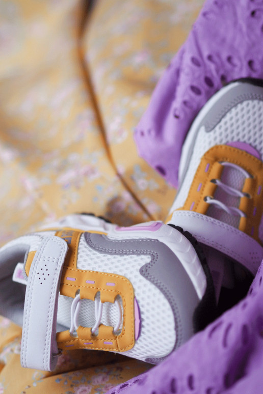 Tênis infantil com fechos adesivos Big Star JJ374257 Branco-amarelo Tênis infantil com fechos adesivos Big Star JJ374257 Branco-amarelo