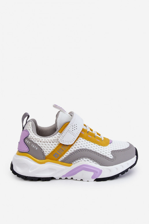 Tênis infantil com fechos adesivos Big Star JJ374257 Branco-amarelo Tênis infantil com fechos adesivos Big Star JJ374257 Branco-amarelo