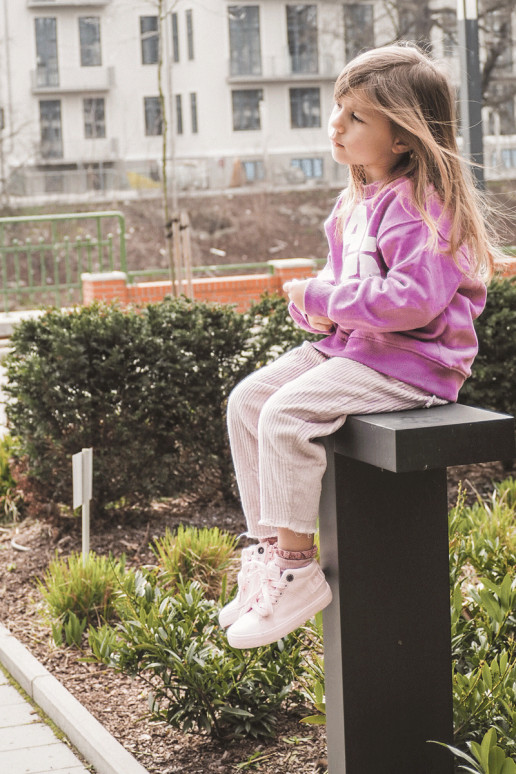 Calçado de lazer modelo clássico infantil com bota Big Star LL374003 cor rosa