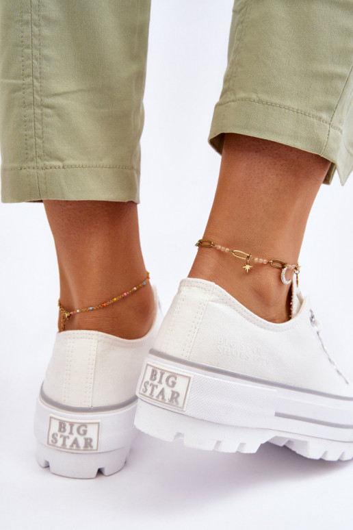 sapatos casuais com plataforma Big Star LL274150 cor branca sapatos casuais com plataforma Big Star LL274150 cor branca