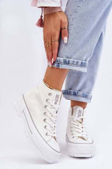 sapatos casuais com plataforma Big Star LL274156 cor branca 2