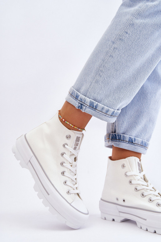 sapatos casuais com plataforma Big Star LL274156 cor branca sapatos casuais com plataforma Big Star LL274156 cor branca