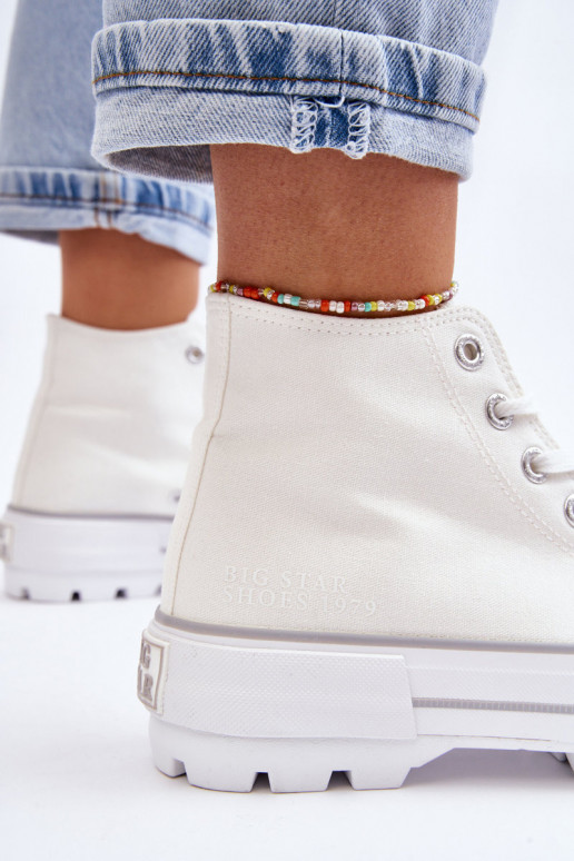 sapatos casuais com plataforma Big Star LL274156 cor branca