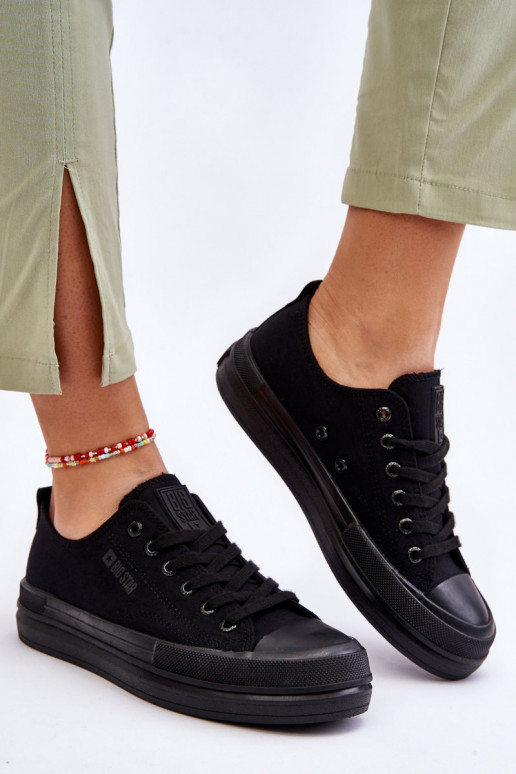 com atacadores Tênis Big Star LL274967 cor preta com atacadores Tênis Big Star LL274967 cor preta