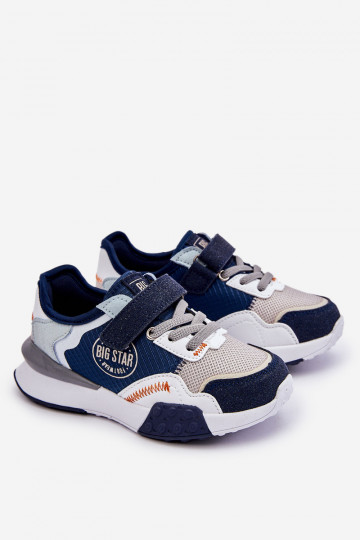 Tênis infantil modelo sapatos Memory Foam System Big Star LL374225 azul escuro