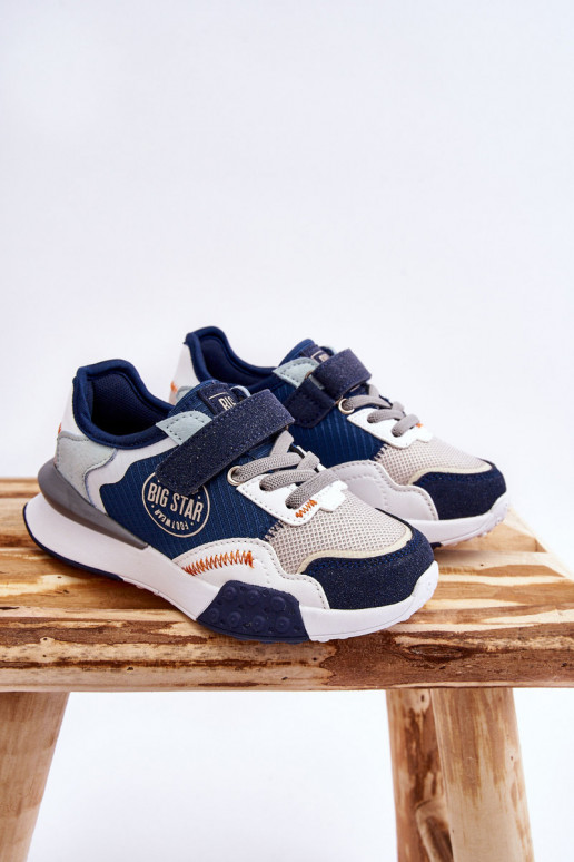 Tênis infantil modelo sapatos Memory Foam System Big Star LL374225 azul escuro
