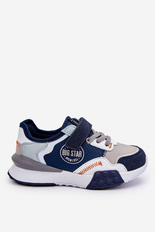 Tênis infantil modelo sapatos Memory Foam System Big Star LL374225 azul escuro