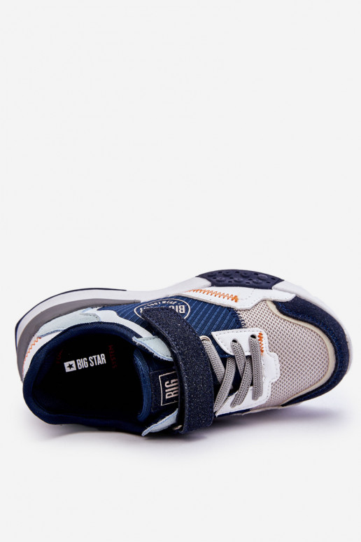 Tênis infantil modelo sapatos Memory Foam System Big Star LL374225 azul escuro