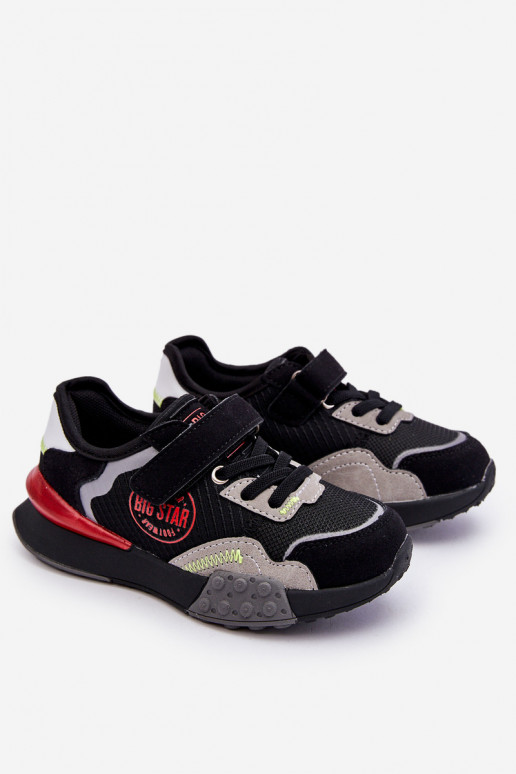 Tênis infantil modelo sapatos Memory Foam System Big Star LL374224 cor preta
