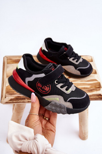 Tênis infantil modelo sapatos Memory Foam System Big Star LL374224 cor preta 2