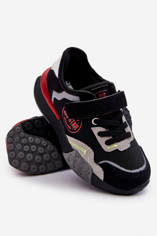 Tênis infantil modelo sapatos Memory Foam System Big Star LL374224 cor preta
