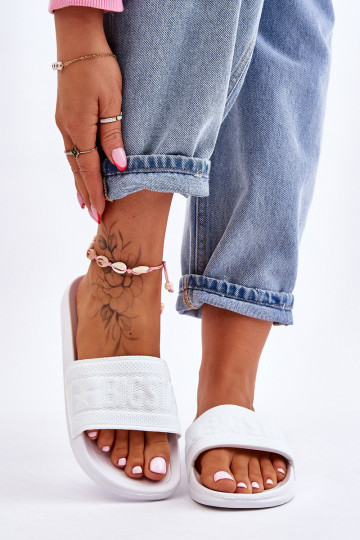 Chinelos da moda Big Star LL274A159 cor branca 2