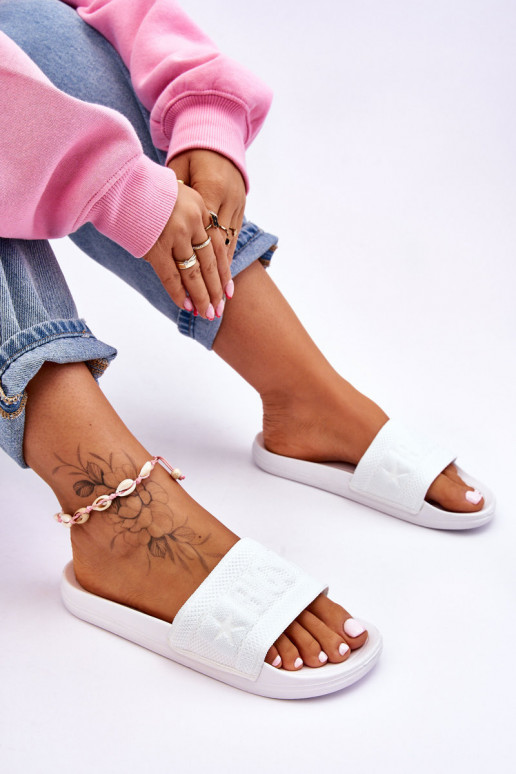 Chinelos da moda Big Star LL274A159 cor branca