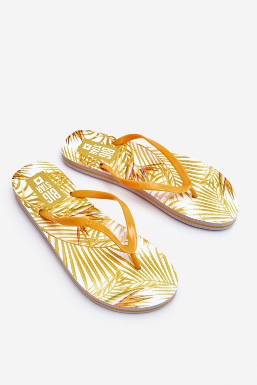 Chinelos da moda Big Star LL274819 amarelo