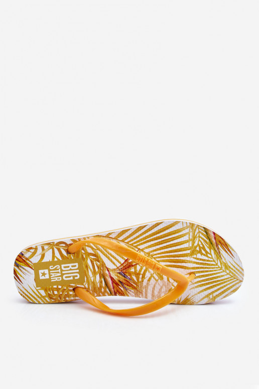 Chinelos da moda Big Star LL274819 amarelo