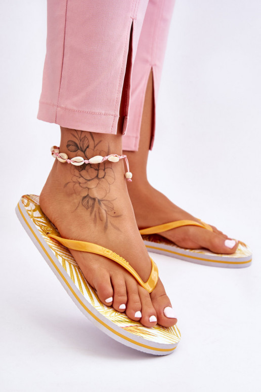 Chinelos da moda Big Star LL274819 amarelo