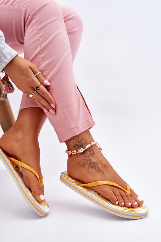 Chinelos da moda Big Star LL274819 amarelo