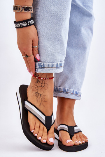 Chinelos com plataforma Big Star LL274781 cor preta 2