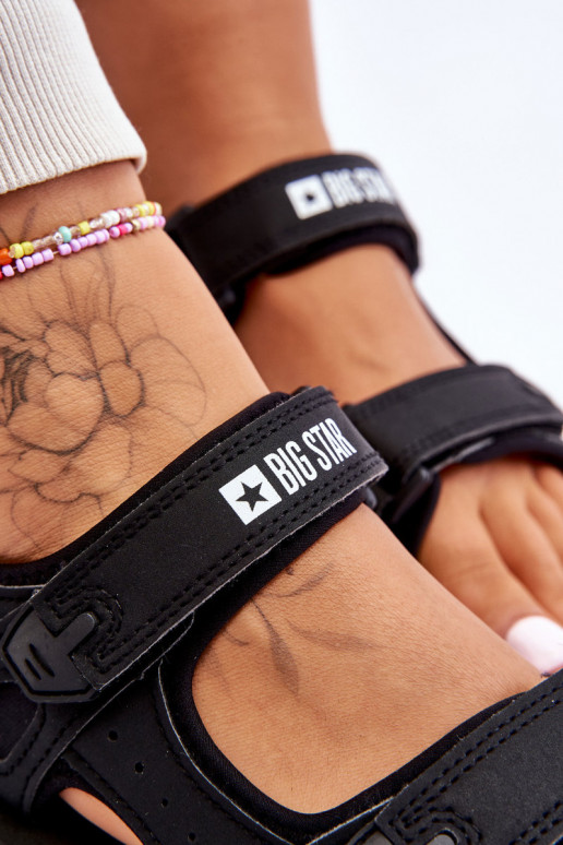 Sandálias estilo esportivo com plataforma Big Star LL274789 cor preta