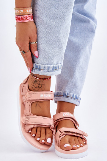 Sandálias estilo esporte com plataforma Big Star LL274788 cor rosa 2
