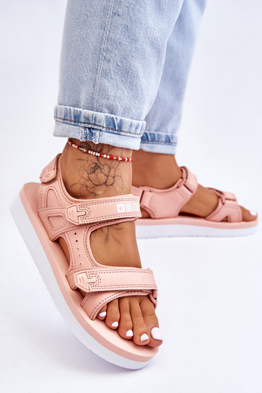 Sandálias estilo esporte com plataforma Big Star LL274788 cor rosa