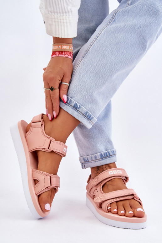 Sandálias estilo esporte com plataforma Big Star LL274788 cor rosa