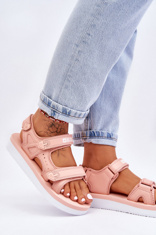 Sandálias estilo esporte com plataforma Big Star LL274788 cor rosa