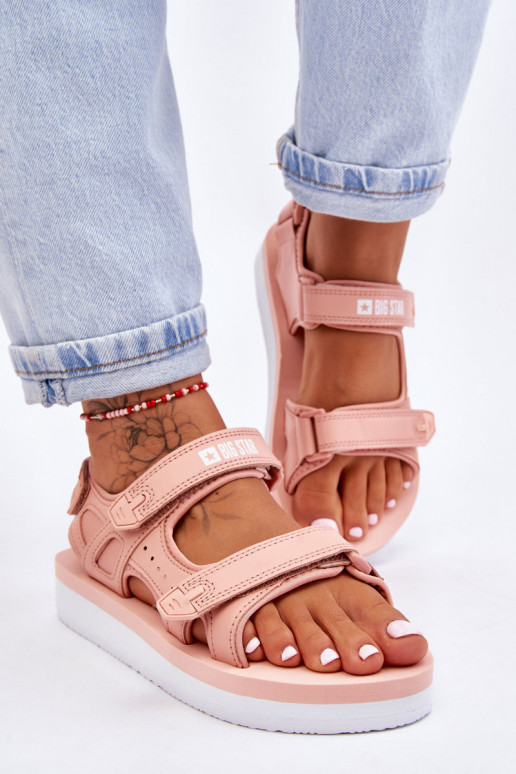 Sandálias estilo esporte com plataforma Big Star LL274788 cor rosa