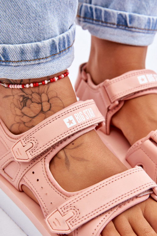 Sandálias estilo esporte com plataforma Big Star LL274788 cor rosa