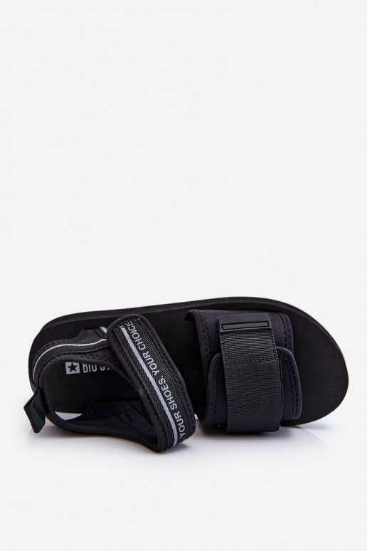 Sandálias femininas com fechos adesivos Big Star LL274784 cor preta Sandálias femininas com fechos adesivos Big Star LL274784 cor preta