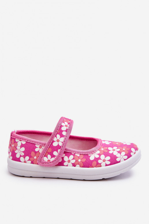 Sapatilhas infantis com motivos florais na cor rosa Noah