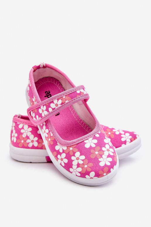 Sapatilhas infantis com motivos florais na cor rosa Noah