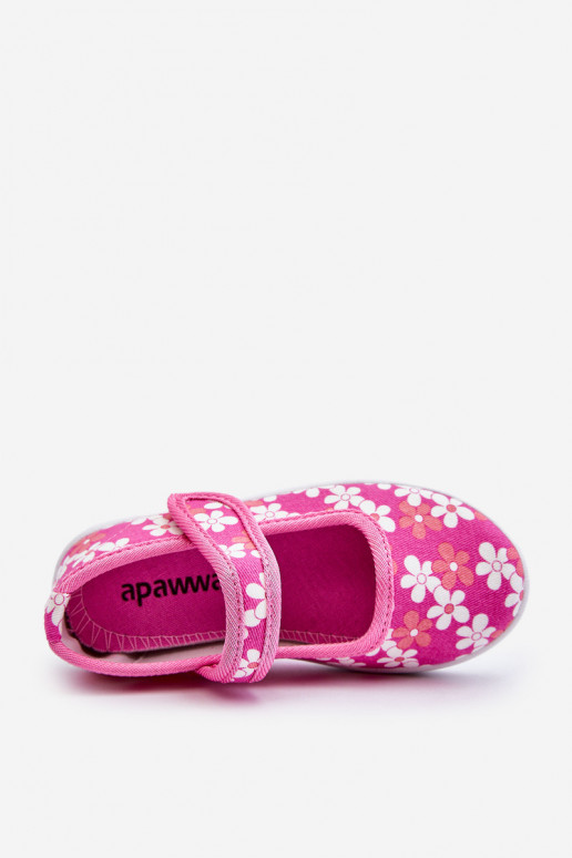 Sapatilhas infantis com motivos florais na cor rosa Noah