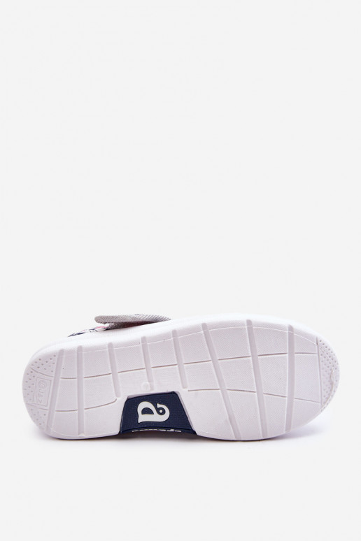 Sapatilhas infantis com motivos florais na cor azul acinzentado Noah