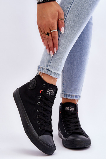Sapatos de lazer modelo clássico com sola Big Star T274033 cor preta 2