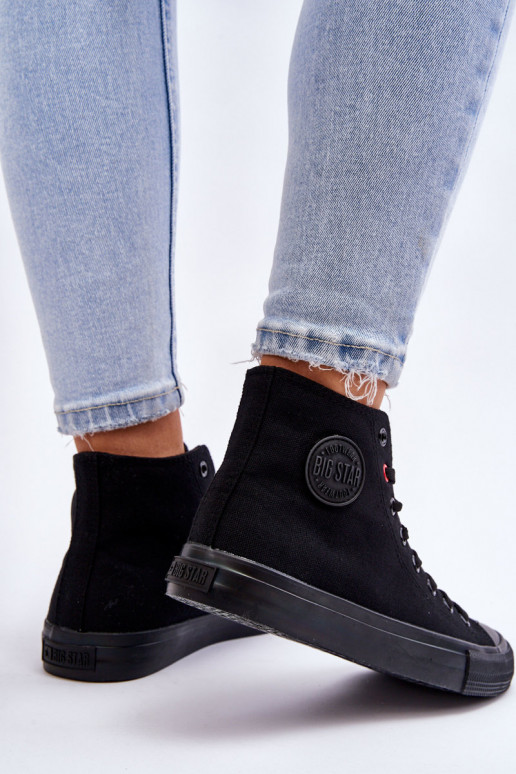 Sapatos de lazer modelo clássico com sola Big Star T274033 cor preta