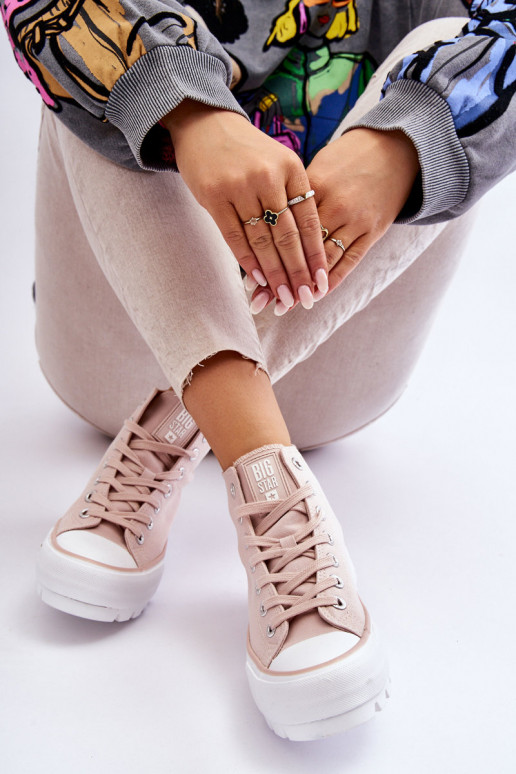 sapatos casuais com plataforma Big Star LL274157 Nude sapatos casuais com plataforma Big Star LL274157 Nude