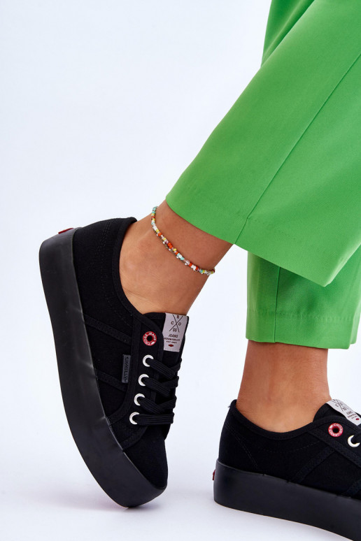 Sapatos femininos com plataforma Cross Jeans LL2R4039 preto