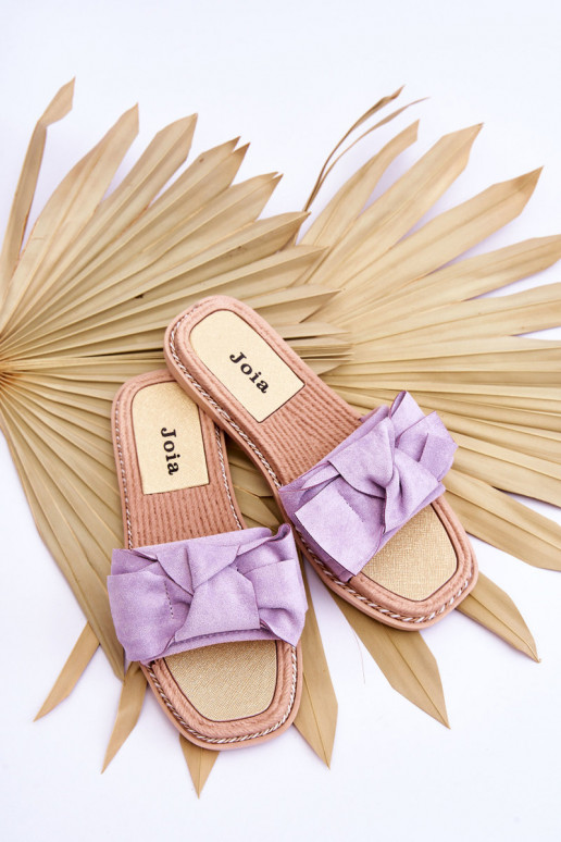 de camurça Chinelos com fitas Roxo Ambra