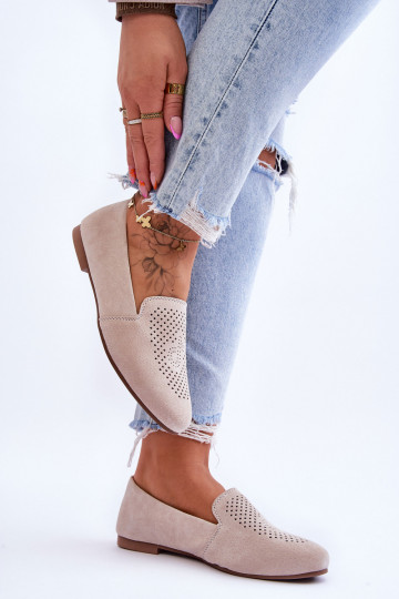 confeccionado em camurça Mocassins bege Giovana 2