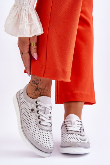 Sapatos abertos Estilo esportivo Cor branco-prata Cantare