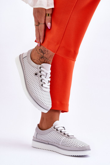 Sapatos abertos Estilo esportivo Cor branco-prata Cantare 2