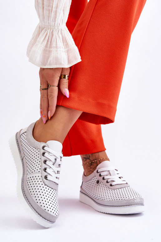 Sapatos abertos Estilo esportivo Cor branco-prata Cantare Sapatos abertos Estilo esportivo Cor branco-prata Cantare