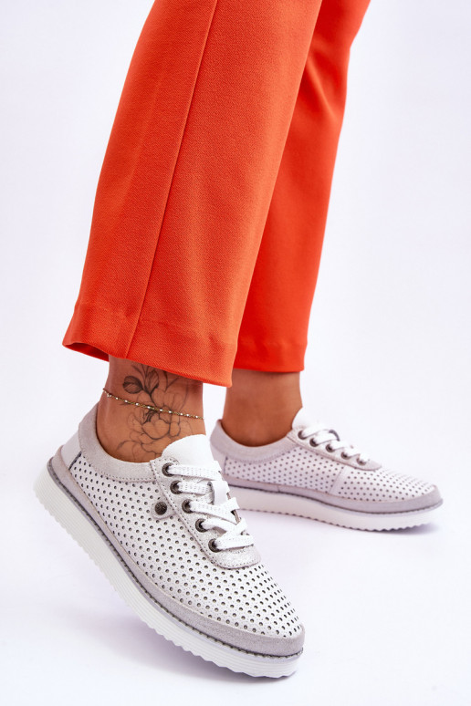 Sapatos abertos Estilo esportivo Cor branco-prata Cantare Sapatos abertos Estilo esportivo Cor branco-prata Cantare