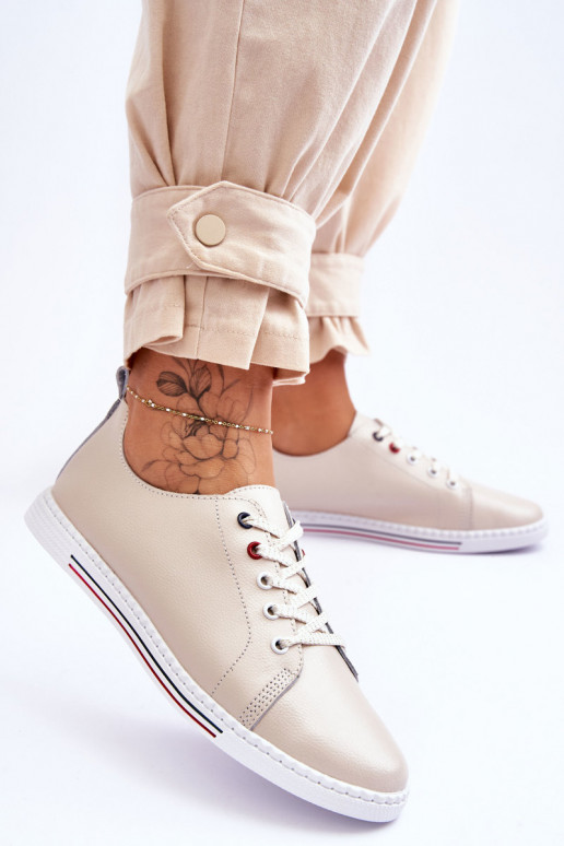 Sapatos de lazer femininos bege S.Barski LR268R