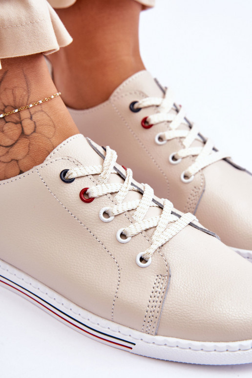 Sapatos de lazer femininos bege S.Barski LR268R