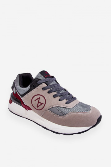 Calçado desportivo Stephen cinza-preto com atacadores