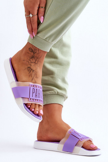 Chinelos estilo esportivo cor roxa Sunrise 2